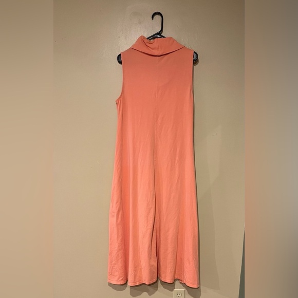 Soft Surroundings Dress Women LARGE Pink Cowl Neck Sleeveless High Low Maxi - Picture 6 of 6